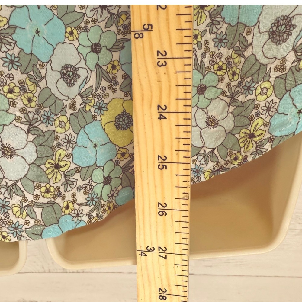 Jane + Delancey Cottage blue yellow floral Peasant Blouse Smocked small romantic - Picture 5 of 11